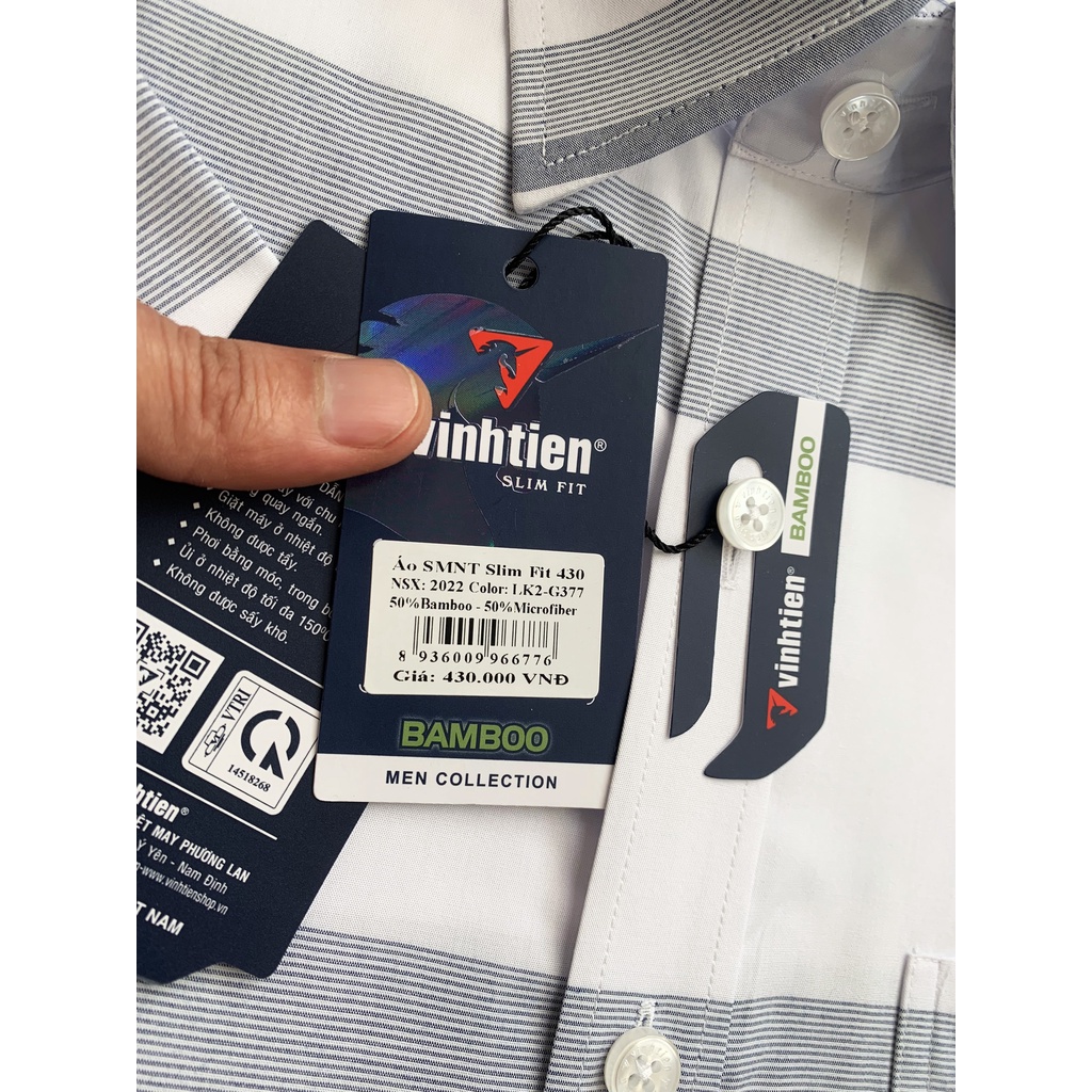 Áo Sơ Mi Ngắn Tay Bamboo Dáng Trẻ Vĩnh Tiến Cao Cấp 430