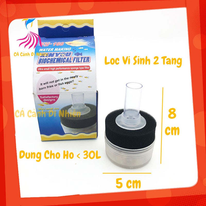 Lọc vi sinh Mini 2 tầng Xy-168 lọc sủi xy168 cho hồ cá cảnh
