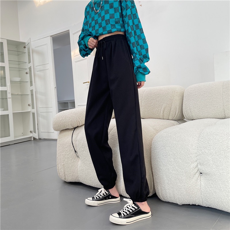 MS1171 Quần thun baggy, quần jogger nữ bo gấu cạp chun năng động