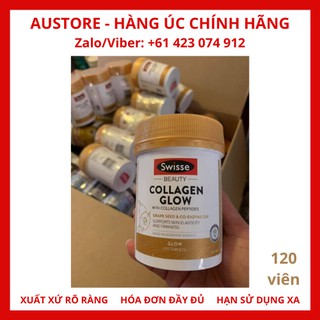 [Đủ bill, 120 viên] Viên uống Swisse Beauty Collagen Glow With Collagen Peptides giúp da căng mịn, sáng bóng