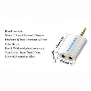 Bộ chia cổng Audio 3.5 1 thành 2 đầu 3.5 gồm mic và tai nghe
