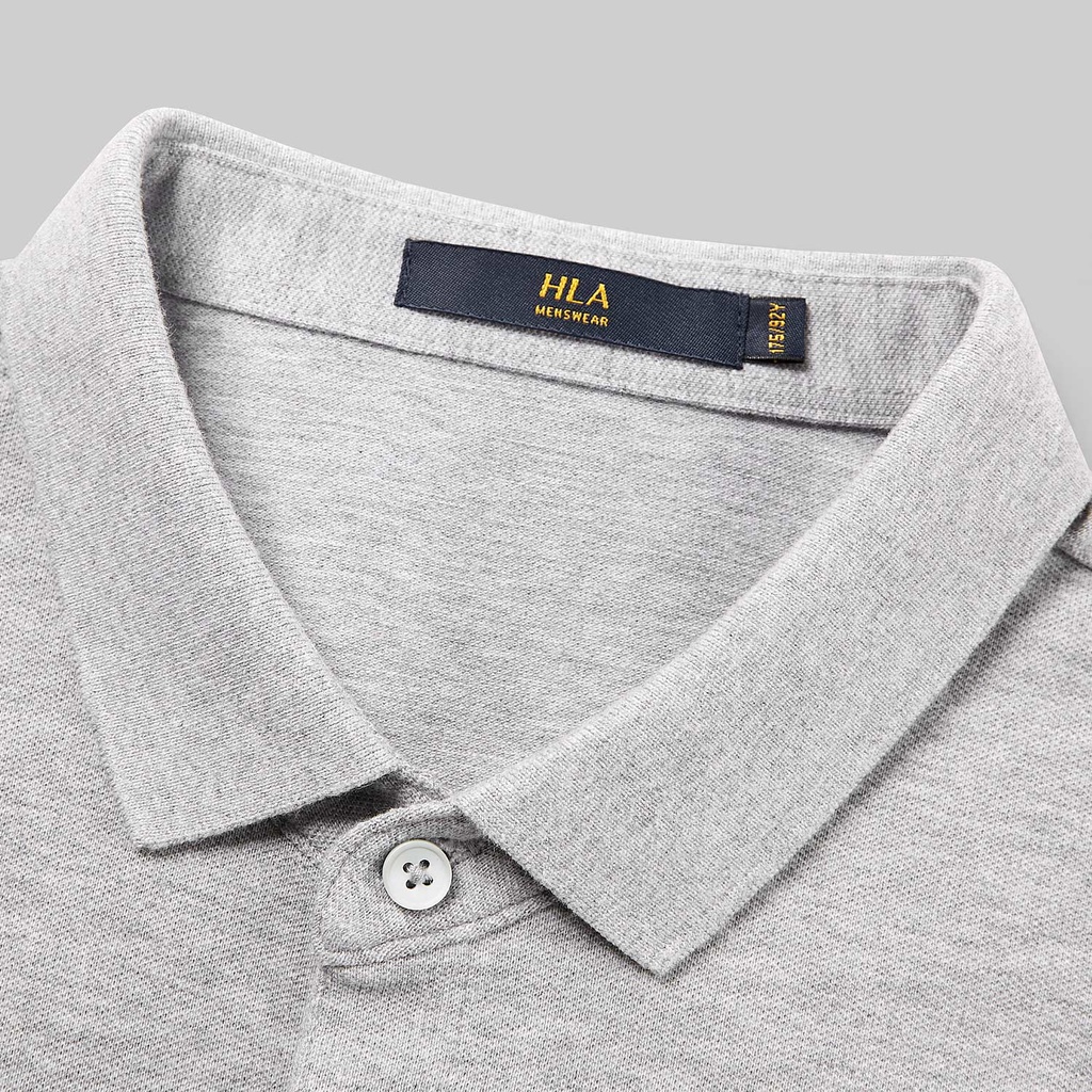 HLA - Áo Thun Polo Nam Phối Sọc Contrasting Striped POLO Shirt
