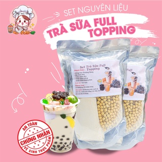 Trà Sữa Tự Pha Set Nguyên Liệu Trà Sữa Trân Châu Full Topping (32 - 35ly) Chuẩn Vị - NGUYÊN LIỆU BẾP MI NHON