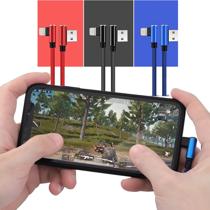 Cáp sạc nhanh KCO cổng Lightning (iPhone) / Micro USB góc 90 độ tiện dụng chơi game dài 1M