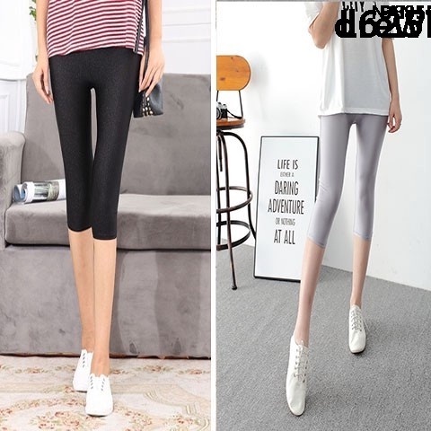 Quần Legging Bóng Bên Trong?Quần Lửng Vải Lụa Băng Mỏng Cao 27mm Thời Trang Mùa Hè Cho Nữ