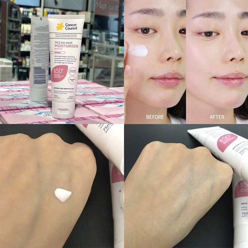 KEM CHỐNG NẮNG CANCER COINCIL FACE DAY WEAR MOISTURIZER MATTE INVISIBLE SPF50 75ML CHÍNH HÃNG - 8937