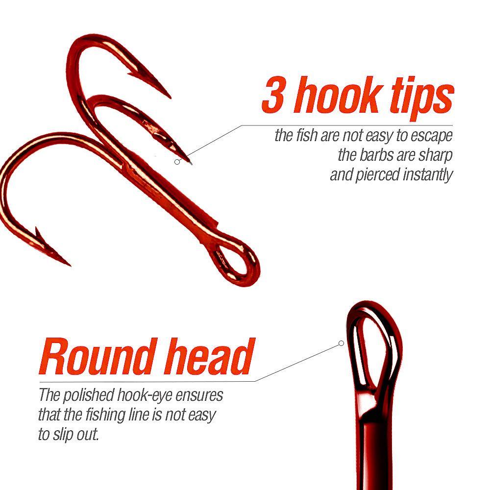 SHOUKEY Hộp 15 Lưỡi Câu Cá Ba Lưỡi Tiện Lợi