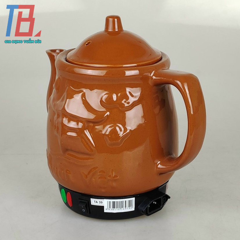 Ấm sắc thuốc bắc Trường An TA39 dung tích 3.5L, 420W, có chuông reo, tặng kèm vòng sứ, màu ngẫu nhiên - Hàng chính hãng
