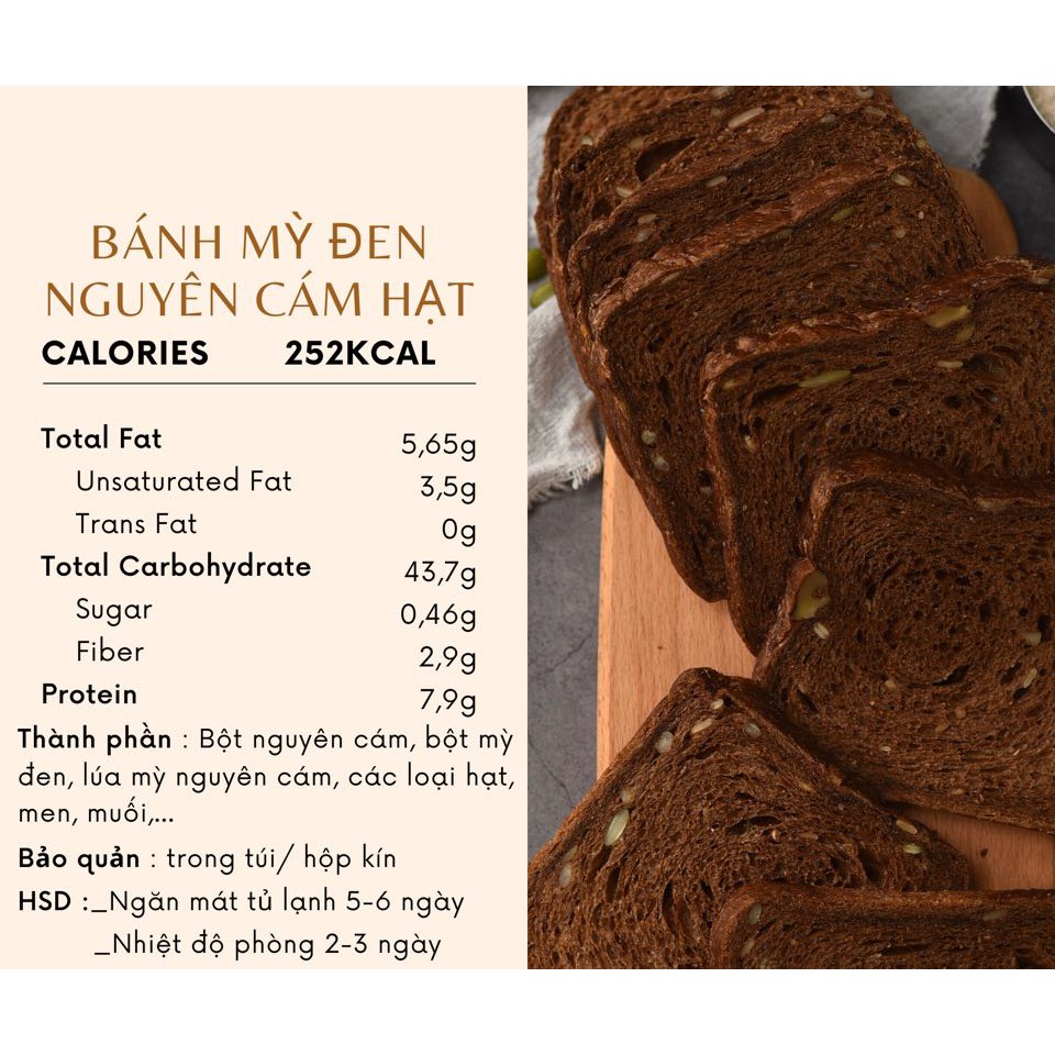 Bánh mì đen nguyên cám Mix hạt dinh dưỡng