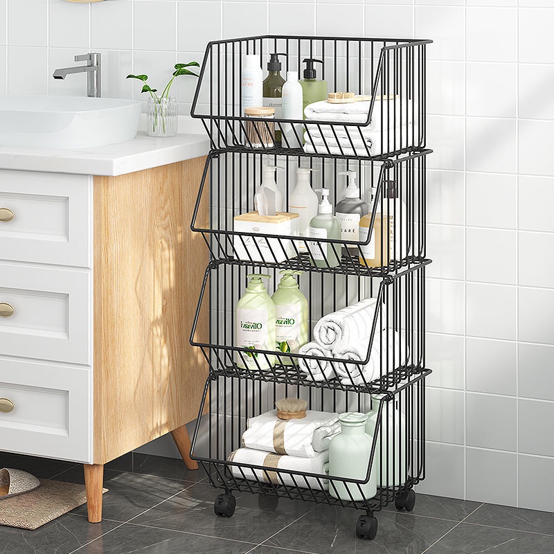 Kệ Đứng Nhiều Tầng Không Cần Khoan Đa Năng Đựng Đồ Dùng Nhà Bếp / Nhà Tắm