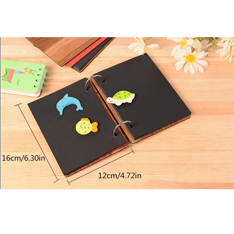 Album Ảnh 6 Inch Bằng Gỗ Họa Tiết Trái Tim Vintage Kỷ Niệm Cho Bé