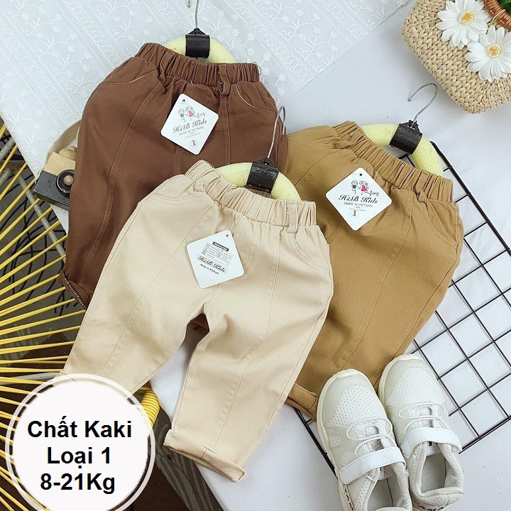 Quần kaki trẻ em nam nữ co giãn nhẹ size từ 0 đến 6 tuổi trơn