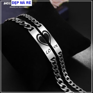 Lắc cặp tình nhân khắc nhiều kiểu chữ Love - Giá bán như trên là 1 cặp = 2 lắc nam nữ như hình