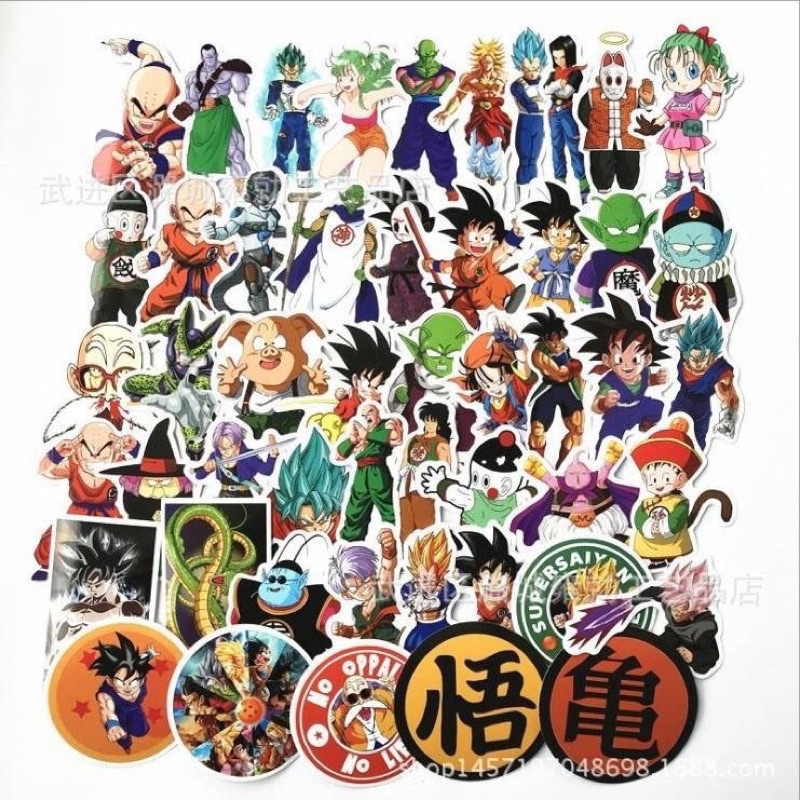 Sticker Dragon ball 30-60 cái ép lụa /Hình dán 7 viên Ngọc rồng