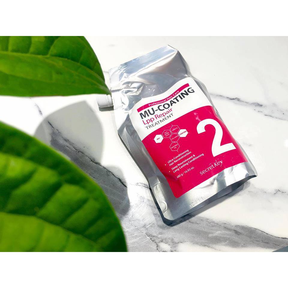 Kem ủ phục hồi tóc hư tổn Secret key Mu-Coating LPP Repair Treatment 480g
