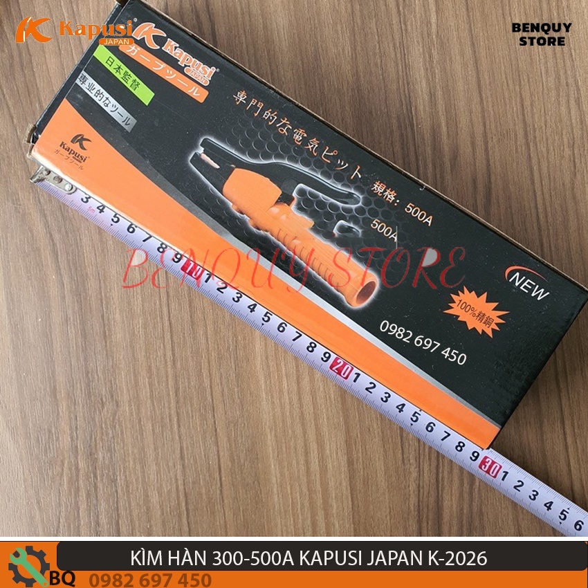 KÌM HÀN 300-500A KAPUSI JAPAN K-2026. ĐẦU KẸP QUE HÀN ĐƯỢC NHIỀU KIỂU: THẲNG, CHÉO, 90 ĐÔ. KÌM KẸP MAT 300-500. HÀN ĐIỆN