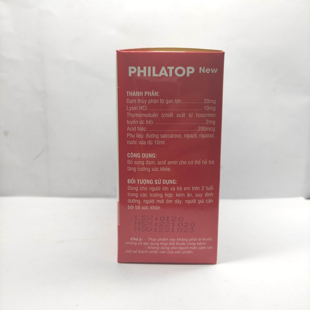 Philatop New hộp 20 ống nhựa