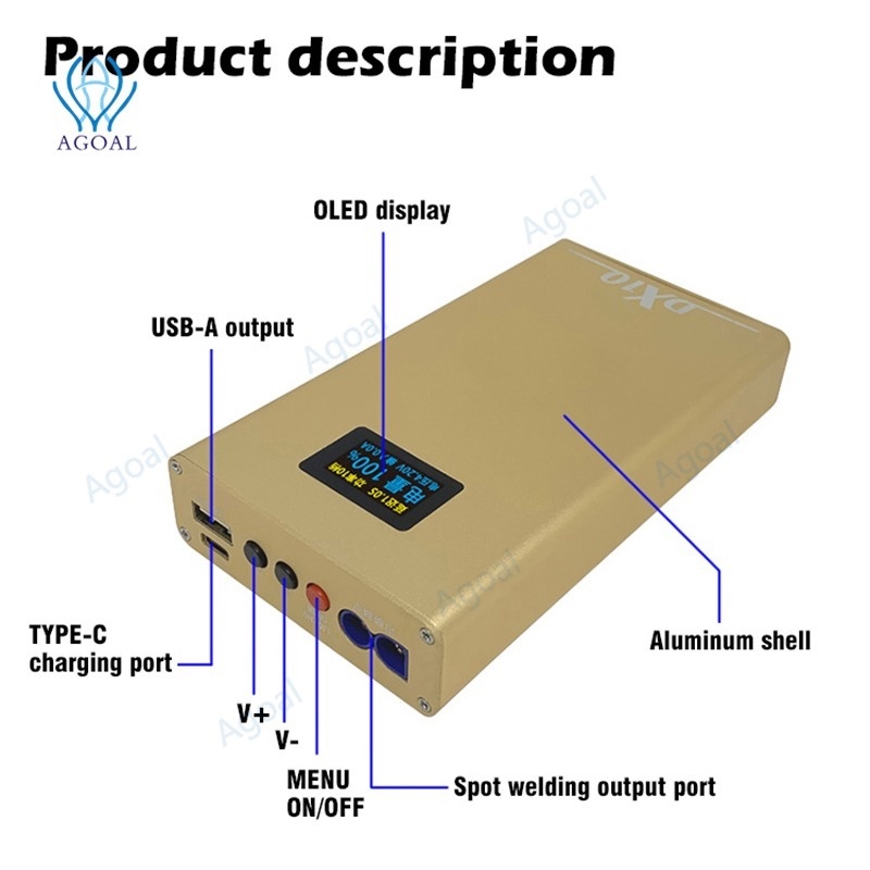 Bộ Máy Hàn Dx10 10600mAH Màn Hình LED 0.2mm Niken Chuyên Dụng Cho Gói 18650