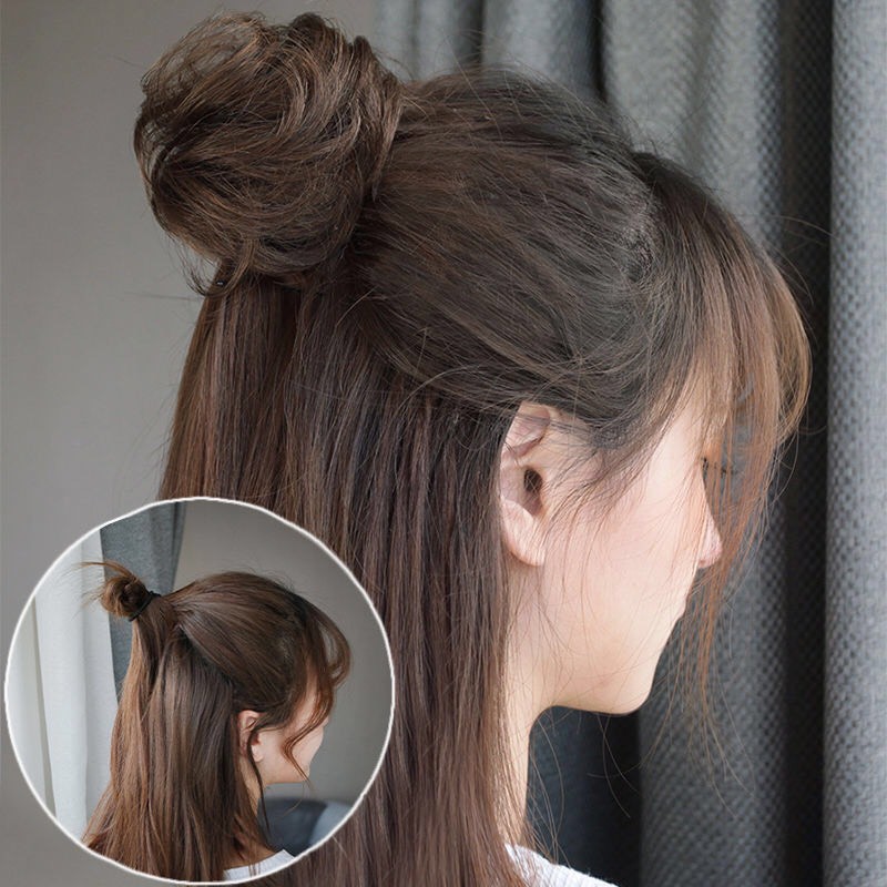 Tóc búi kẹp mini Hàn Quốc cực xinh. Tạo được 2 kiểu búi tóc: búi củ tỏi và búi rối