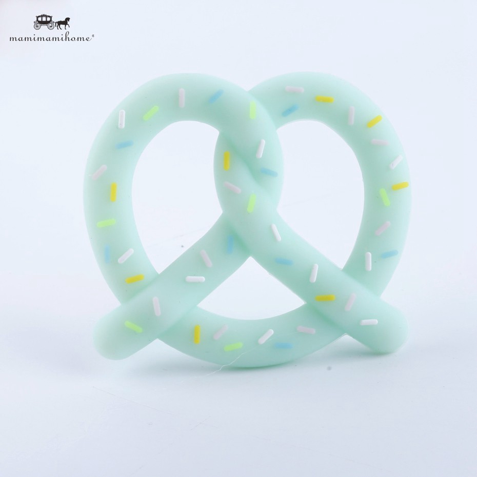 Đồ chơi gặm răng MAMIMAMIHOME bằng silicon tạo hình bánh quy xoắn không chứa BPA dành cho trẻ em