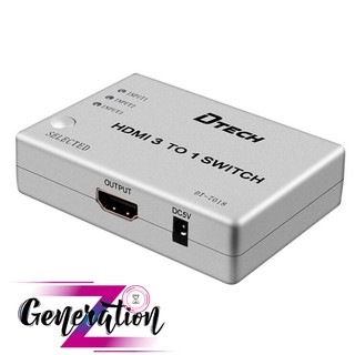 Bộ gộp HDMI 3 vào 1 ra có Remote Dtech DT-7018