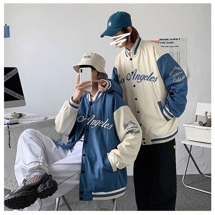 Áo khoác dù bomber jacket phối tay LOS form rộng nam nữ  unisex 1HIT