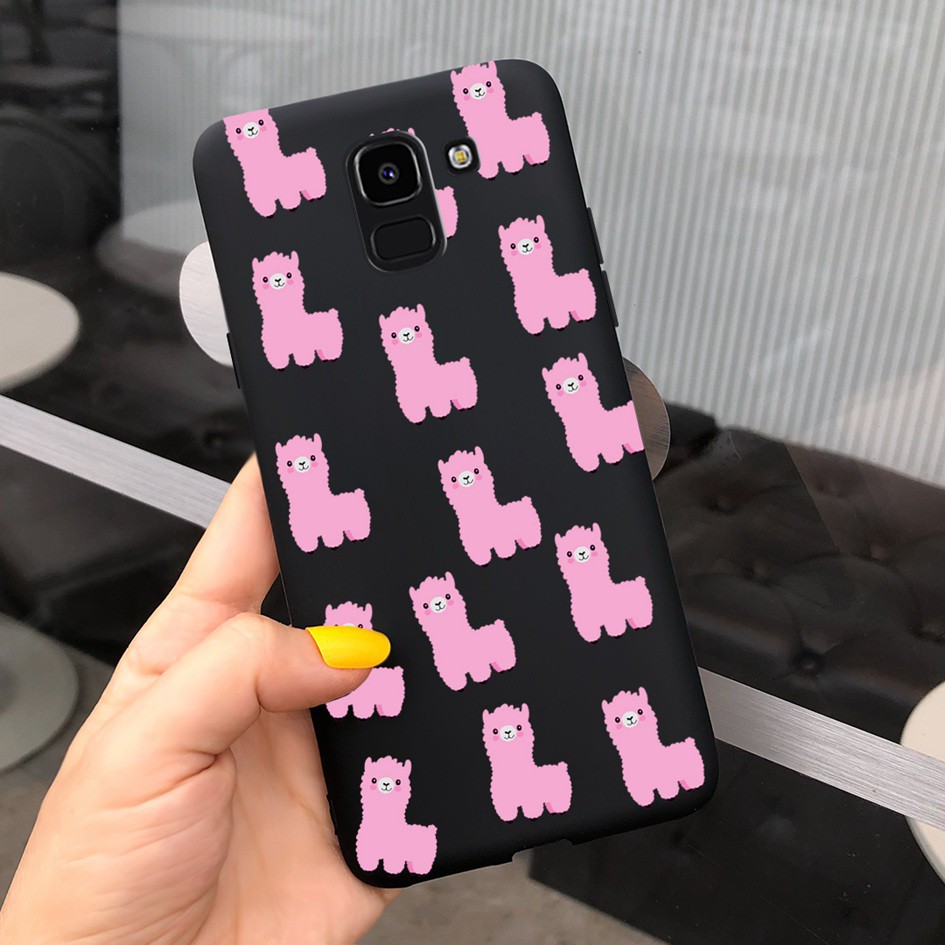 Ốp điện thoại nhám mềm chống sốc hoạ tiết bông hoa siêu mỏng dành cho Samsung Galaxy J6 J6Plus J600F J615F