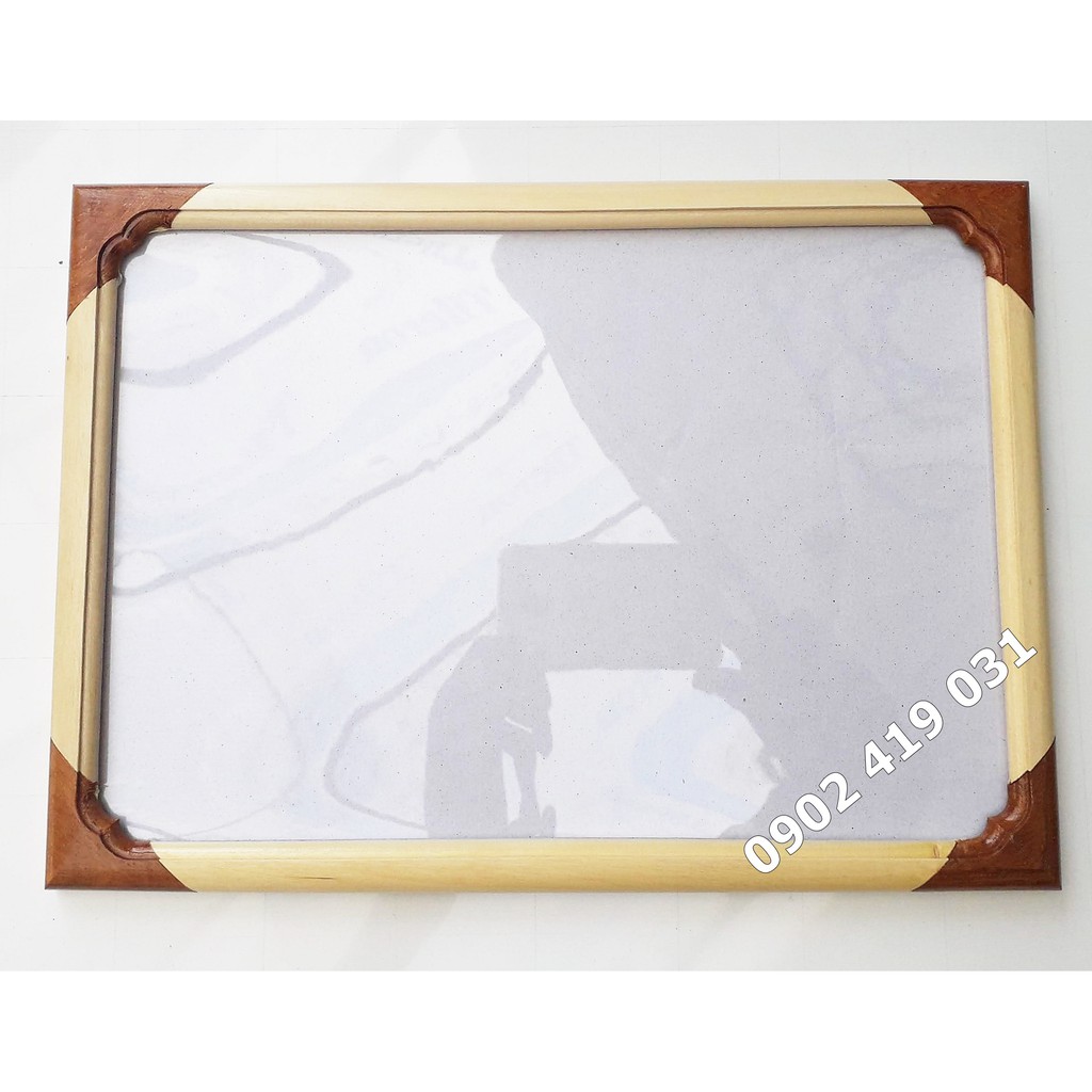 Khung Bằng Khen Gỗ 21 x 30cm [ Khung Ảnh A4 Bốn Góc Nâu ]