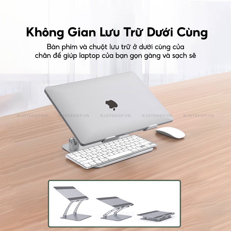 Giá Đỡ Laptop Khung Linh Hoạt Có Thể Gập Gọn WIWU Adjustable Bracket S700 Điều Chỉnh Đa Góc Độ Thiết Kế Hổ Trợ Tản Nhiệt