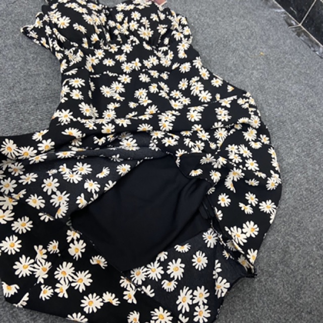 Đầm nữ hai dây dáng xoè hoạ tiết cúc hoạ mi trắng chất đũi ca o cấp mền mịn thích hợp mặc đi tiệc, mặc đi chơi | BigBuy360 - bigbuy360.vn