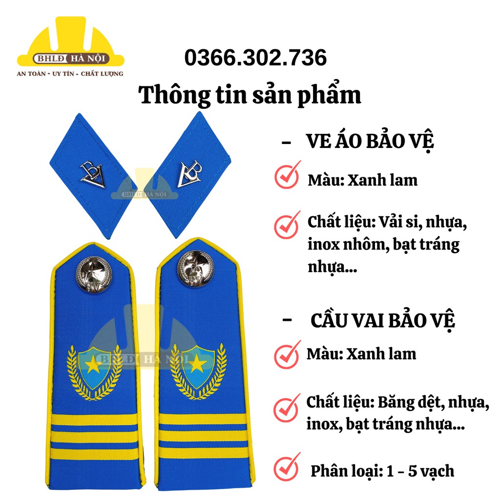 Bộ cầu vai ve áo bảo vệ thông tư 08 loại dệt