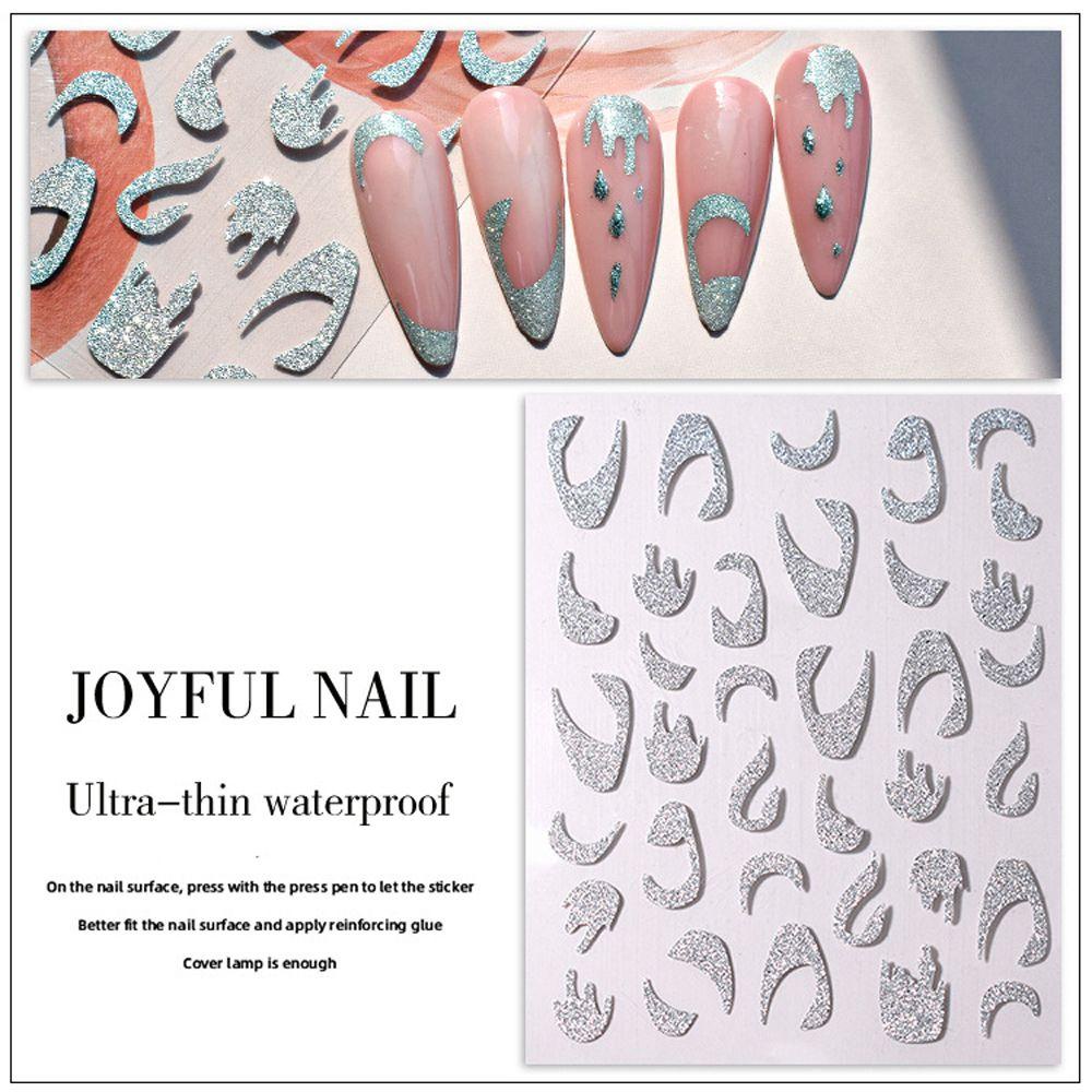 Miếng Dán Trang Trí Móng Tay Họa Tiết Kẻ Sọc / Hình Học 3D Sáng Tạo