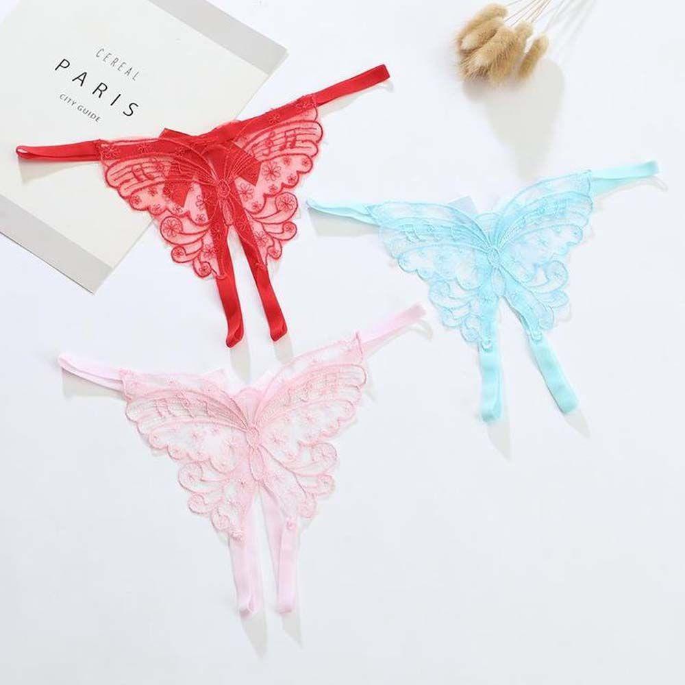 Quần Lót Lưng Thấp Hở Đáy Thêu Hình Bướm Quyến Rũ Cho Nữ