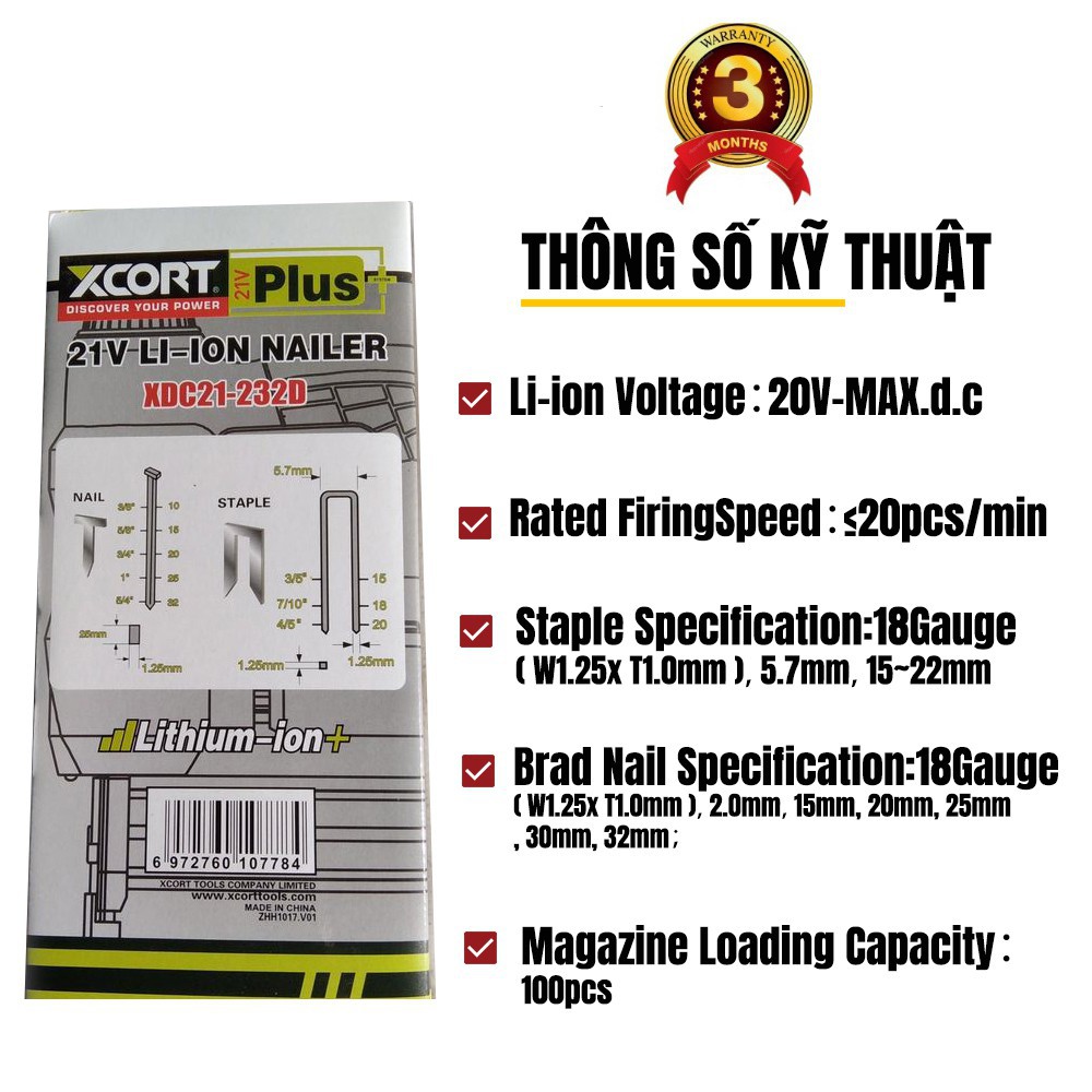 Máy bắn đinh - Máy bắn đinh dùng pin 21V Tặng kèm túi dụng cụ