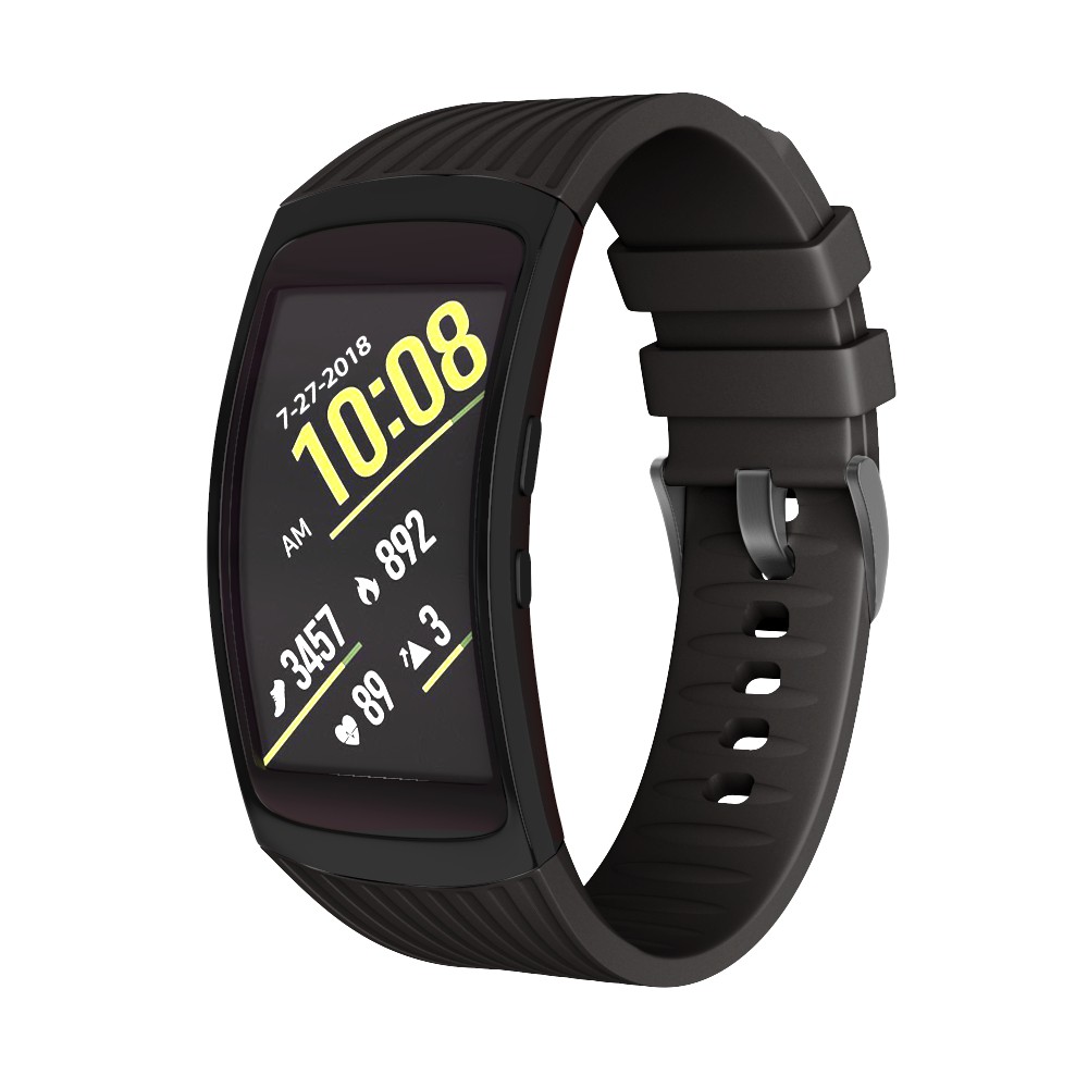 Dây Đeo Silicon Cho Đồng Hồ Thông Minh Samsung Galaxy Gear Fit 2 Pro Samsung Gear Fit 2 Sm-R360- Black