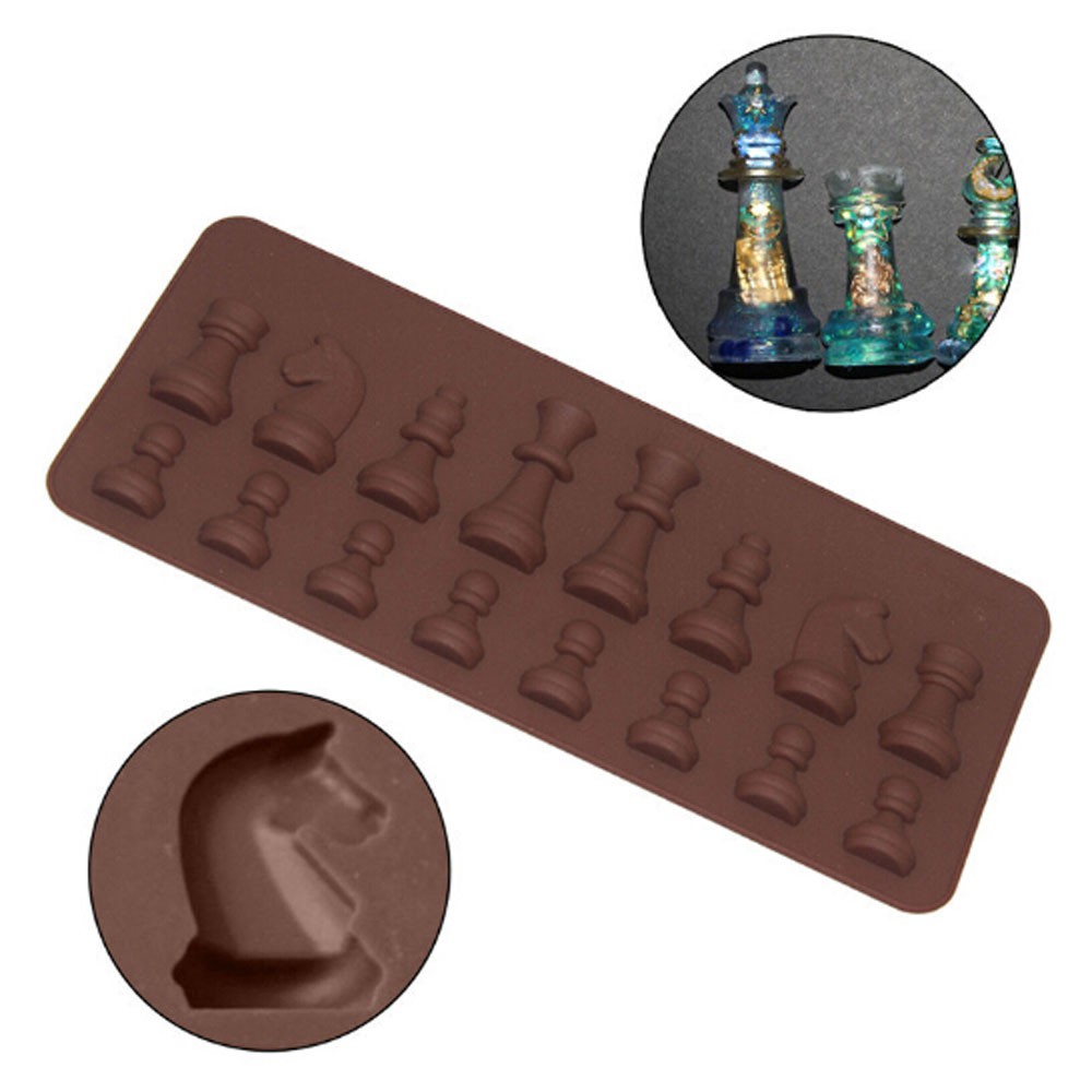 Khuôn trang trí bánh bằng silicone hình quân cờ vua 3D độc đáo