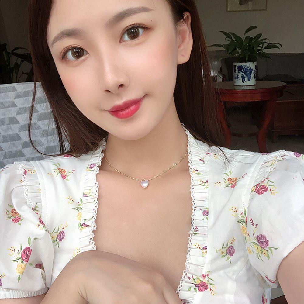 ANEMONE Vòng cổ Choker Mặt Hình Hoa Hồng / Bướm / Trái Tim Đơn Giản Thời Trang