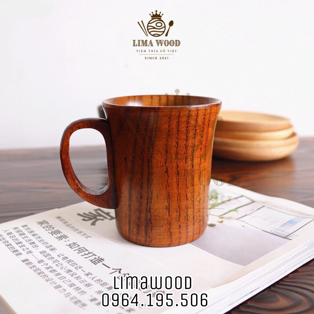 Ly Cốc Gỗ Tự Nhiên LIMA WOOD Cách Nhiệt Uống Nước, Trà, Cafe Tiện Lợi Hàng Việt Nam Xuất Khẩu