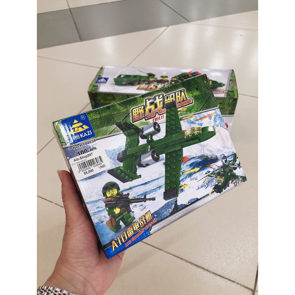 Lego xếp hình quân đội - Bộ đồ chơi lắp ráp xe quân đội KAZI KY 84034 gồm 631 mảnh cho bé thỏa sức sáng tạo