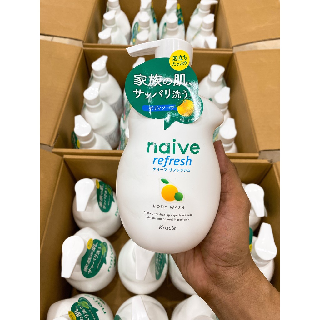 (Mẫu Mới 530ml) Sữa Tắm Naive Kracie Hàng Nội Địa Nhật Bản Dưỡng Trắng Và Giữ Ẩm