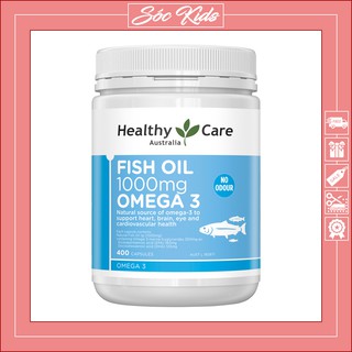 Dầu Cá Omega 3 Healthy Care Fish Oil 1000mg Dinh Dưỡng Từ Biển Cả - CHUẨN ÚC | DATE 2025 | MẪU MỚI | 400 VIÊN | SÓC KIDS