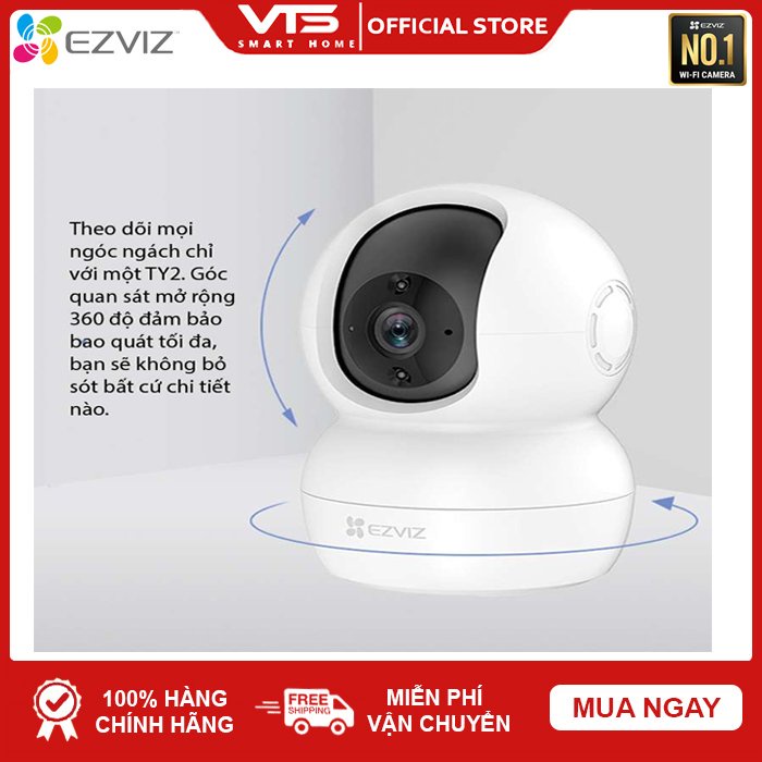 Camera WiFi TY2 1080P EZVIZ  - Xoay 360 độ - Đàm Thoại 2 Chiều - Bảo Hành 2 Năm