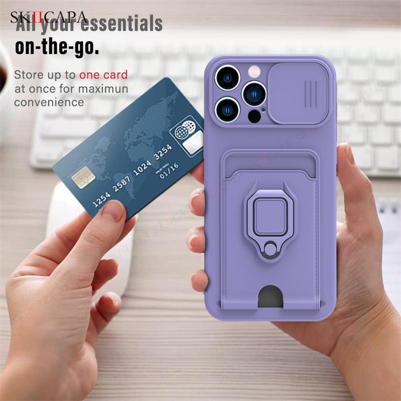 Ốp Điện Thoại Silicon Có Ngăn Đựng Thẻ Cho Samsung S22 Ultra Plus A50 A30S A50S Galaxy S22 Plus SM-S908B