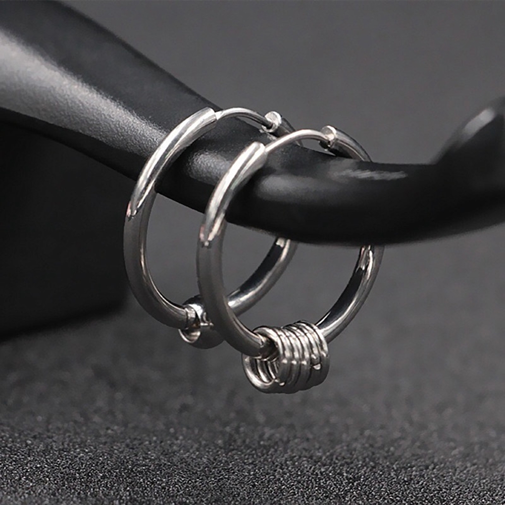 Khuyên tai thép titan 10-18mm thời trang đơn giản cho nam và nữ