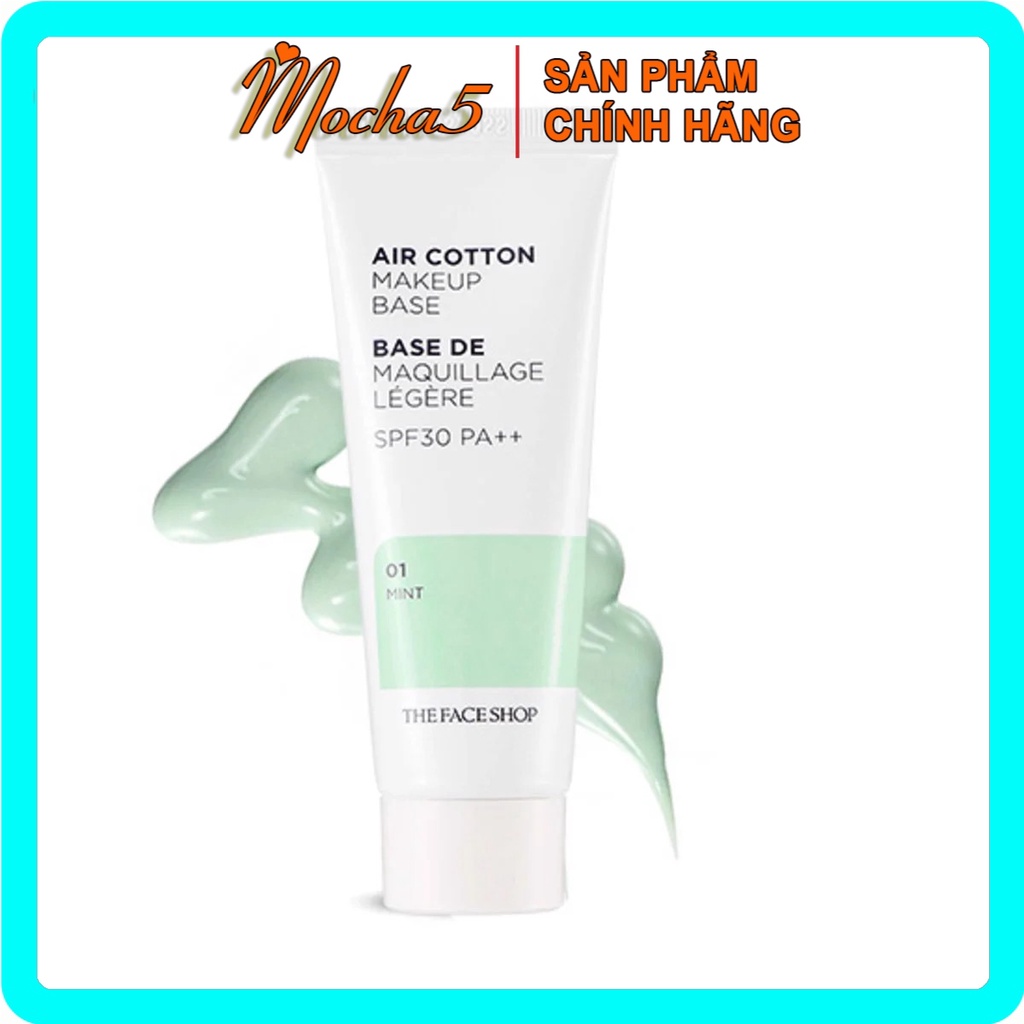Kem lót The Face Shop Air Cotton Makeup Base TFS SPF30 PA++ 40ml kiềm dầu và hiệu chỉnh tông da
