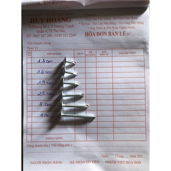 100g Vít bắn tôn đuôi cá đầu dù, vít trắng đuôi cá