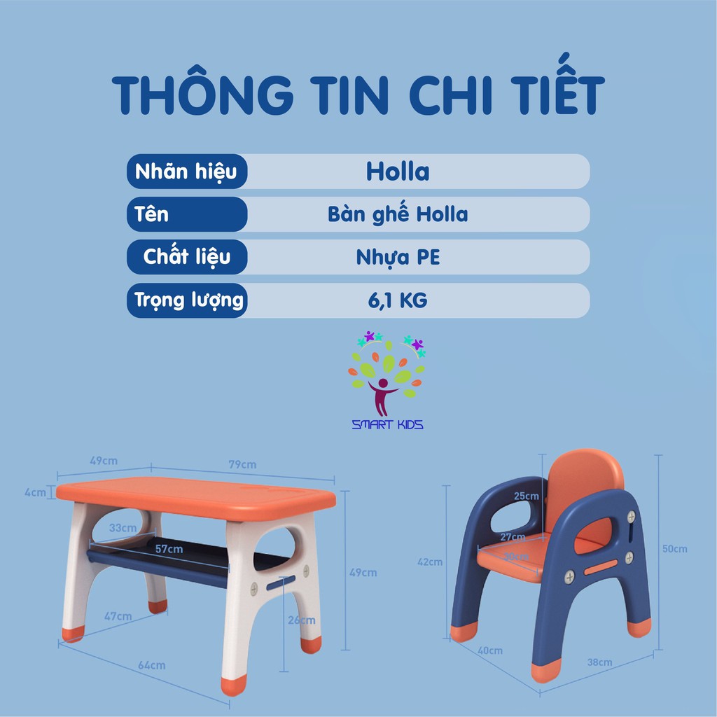 Bộ bàn ghế trẻ em Holla 2021