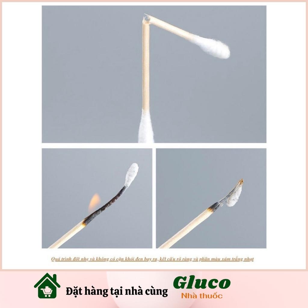 Tăm Bông Lấy Ráy Tai Thân Gỗ Kháng Khuẩn Bông Ngoáy Tai Người Lớn Bông Tăm Bông Trang điểm 2 Đầu Tròn Xoắn YUMY GLU2403