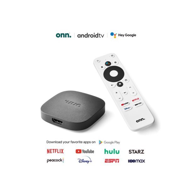 TV box Walmart Onn Android 4k support full Google Netflix