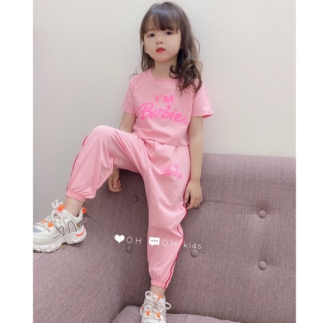 Đồ bộ Hiphop thể thao HC03 chất liệu cotton bốn chiều co giãn thoáng mát cho bé gái từ 8-45kg, hàng Việt Nam xuất khẩu